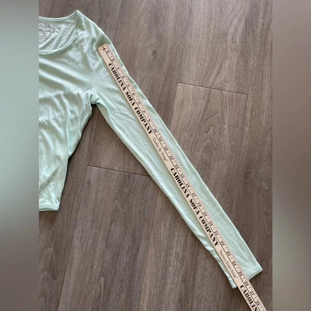 Legends Work Hard Stay Humble Sea Green Rib Long Sleeve Body Suit Women’s Medium - Picture 9 of 10